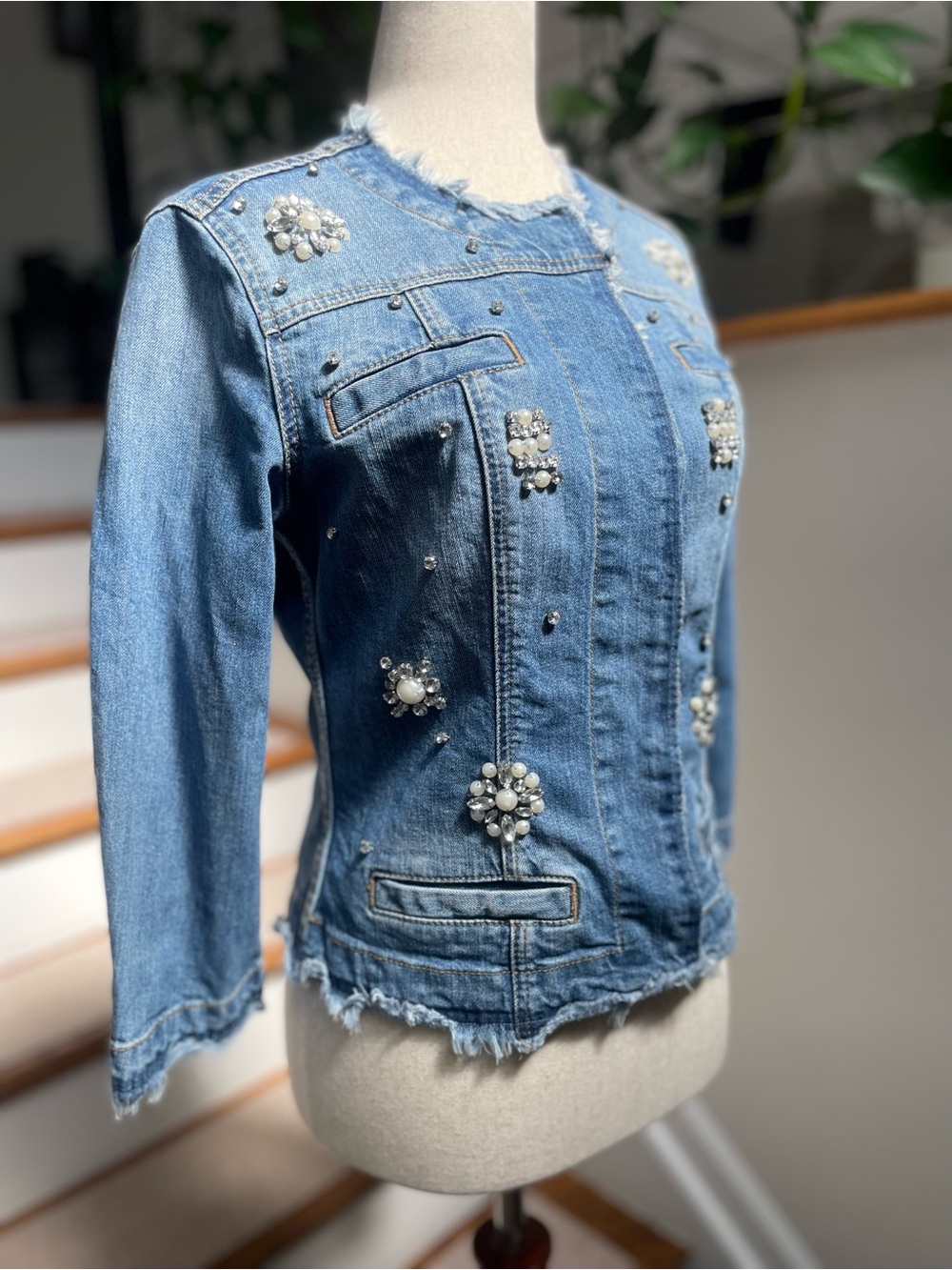 Liu Jo Light Blue Embellished Denim Jacket